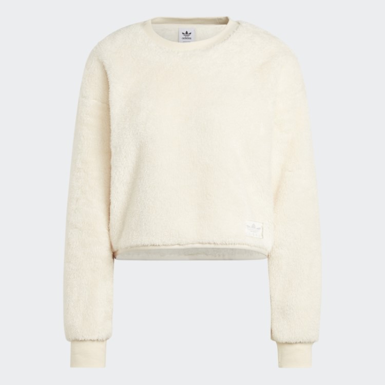 Adidas Essentials+ Suéter Fofo De Pelúcia Branco