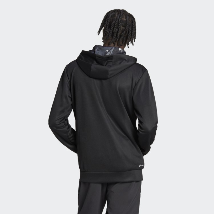 Jaqueta De Zíper Preta Adidas Train Essentials Para Treino Sazonal