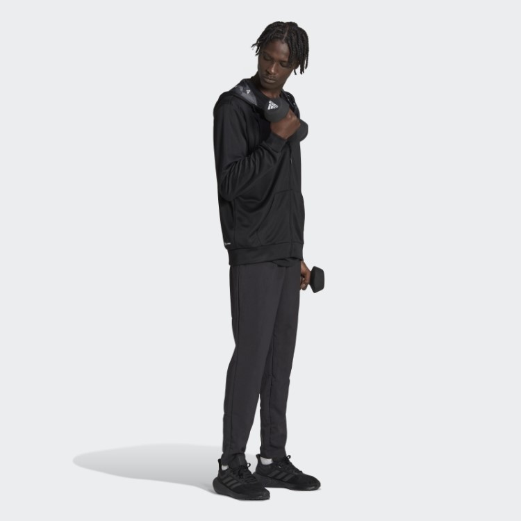 Jaqueta De Zíper Preta Adidas Train Essentials Para Treino Sazonal