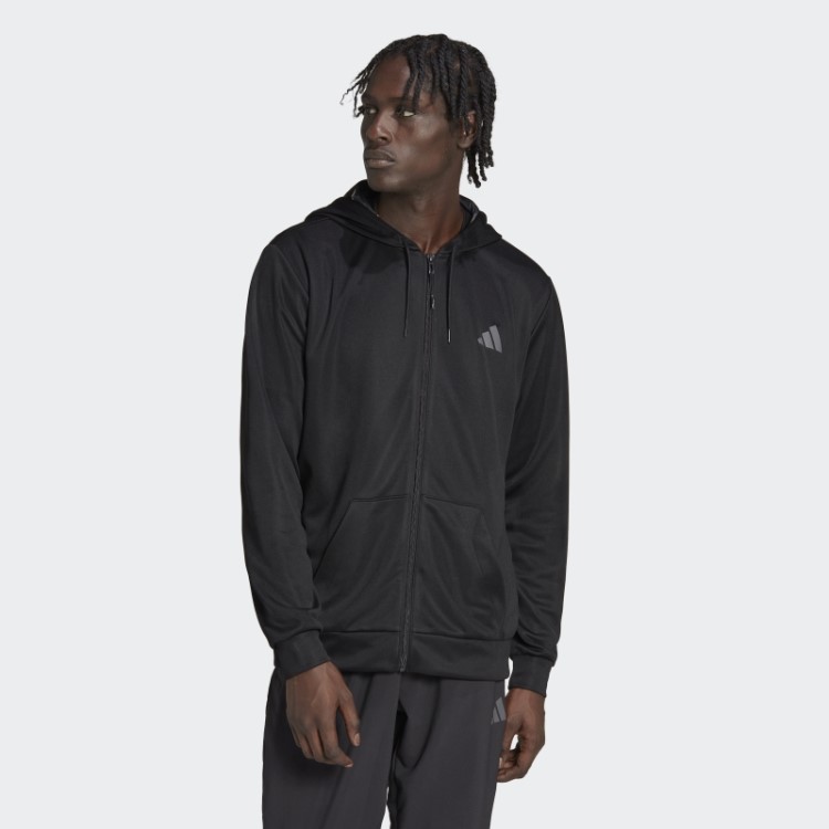 Jaqueta De Treino Sazonal Com Zíper Completo E Adidas Preta Para Treinar