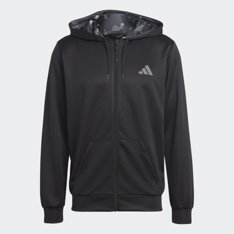 Jaqueta De Treino Sazonal Com Zíper Completo E Adidas Preta Para Treinar