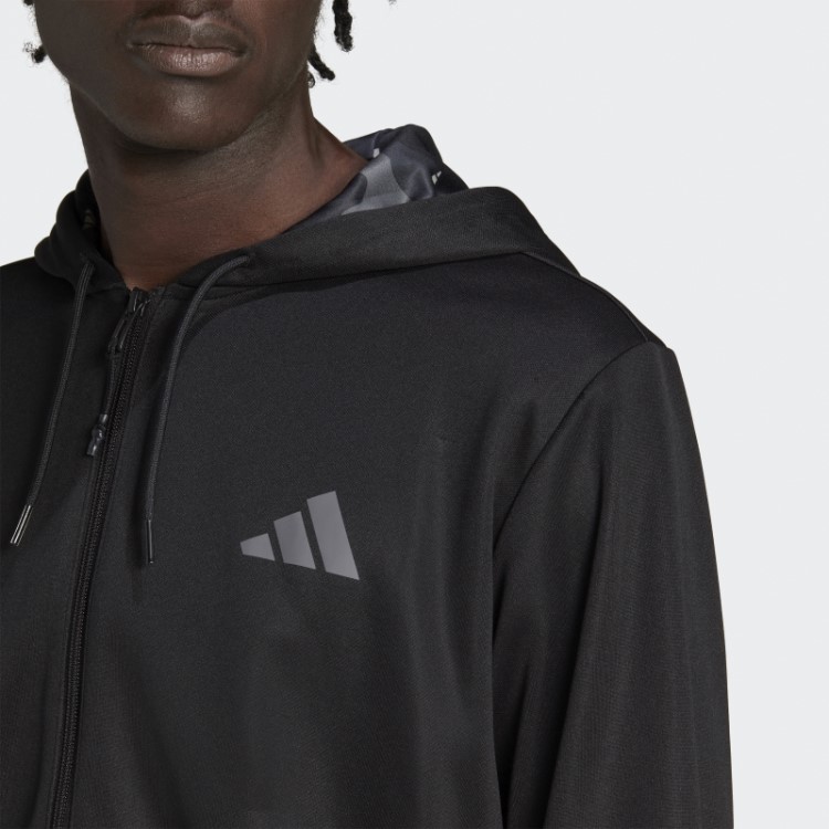 Jaqueta De Treino Sazonal Com Zíper Completo E Adidas Preta Para Treinar