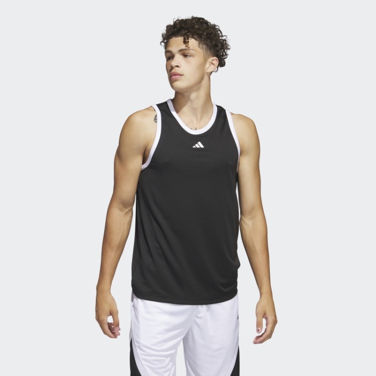 Regata Adidas Basquete Com As Três Listras Preta Quente