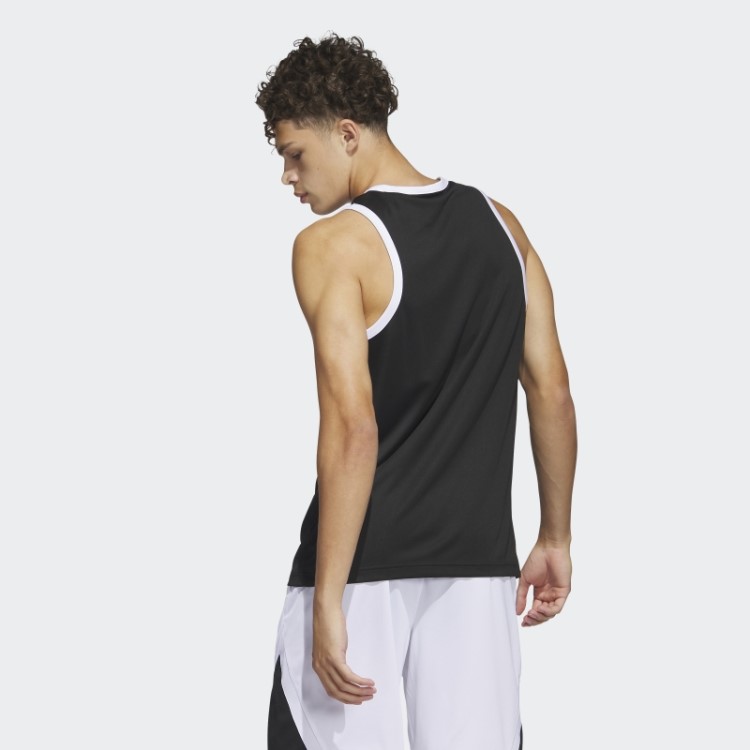 Regata Adidas Basquete Com As Três Listras Preta Quente
