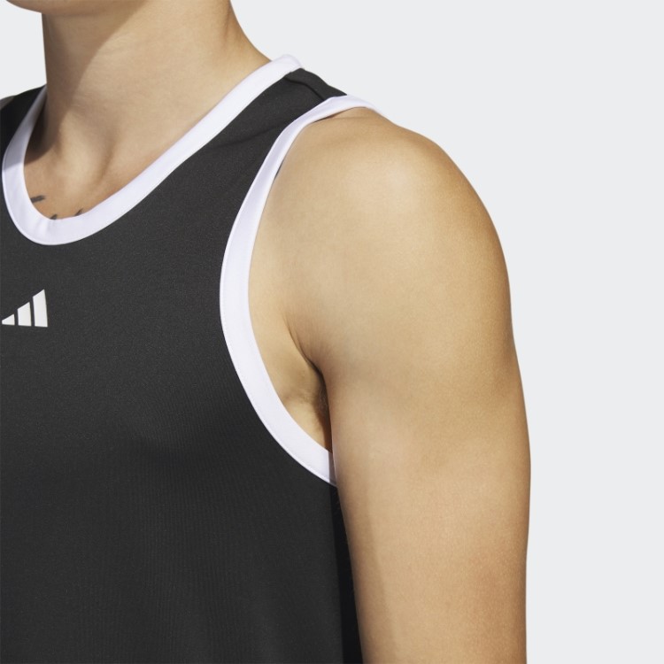 Regata Adidas Basquete Com As Três Listras Preta Quente
