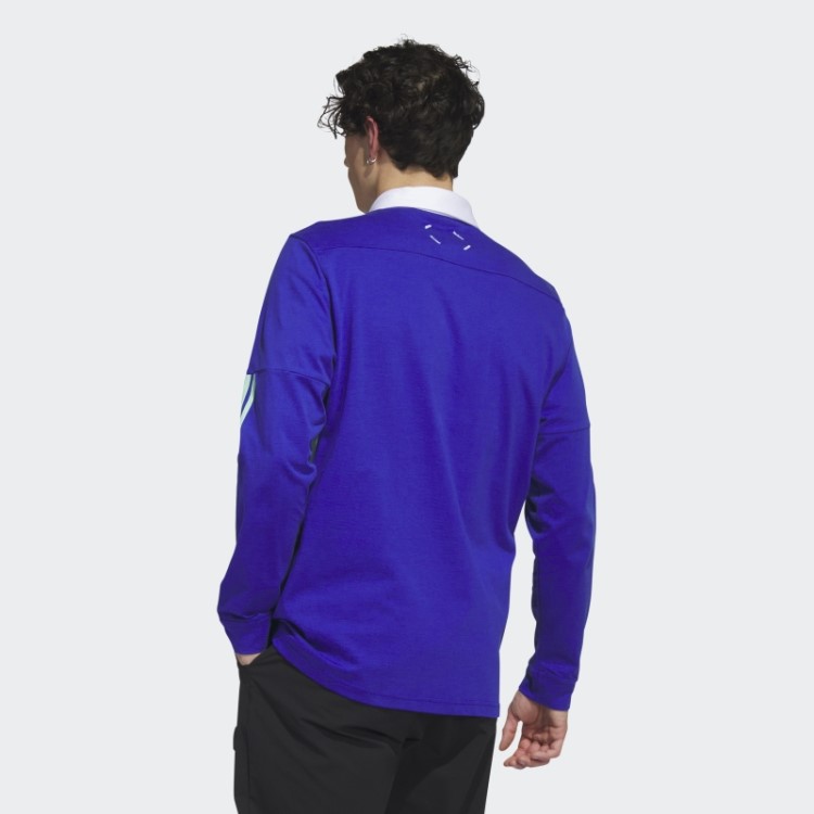 Adicross Camisa Polo De Golfe De Manga Longa Azul Adidas