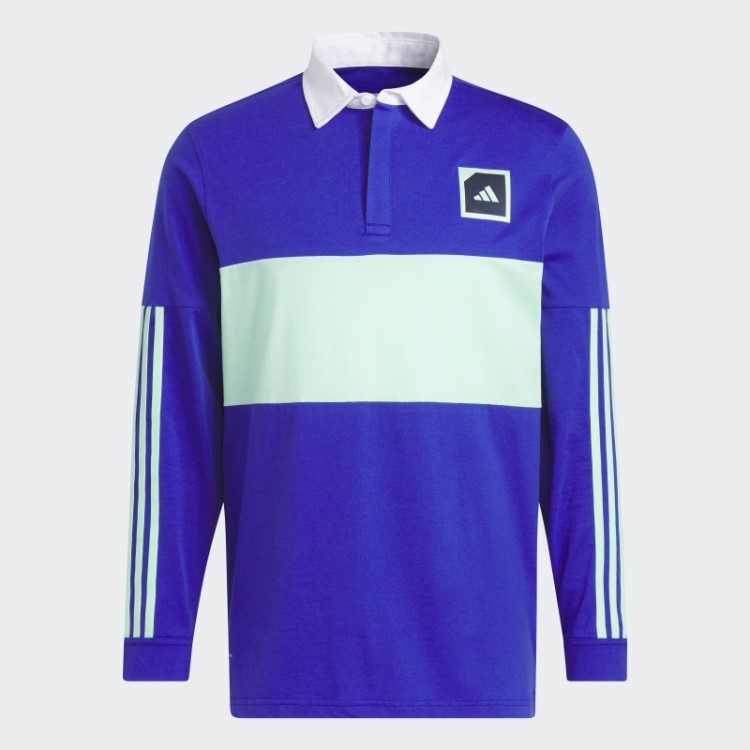 Adicross Camisa Polo De Golfe De Manga Longa Azul Adidas