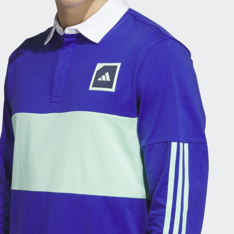 Adicross Camisa Polo De Golfe De Manga Longa Azul Adidas