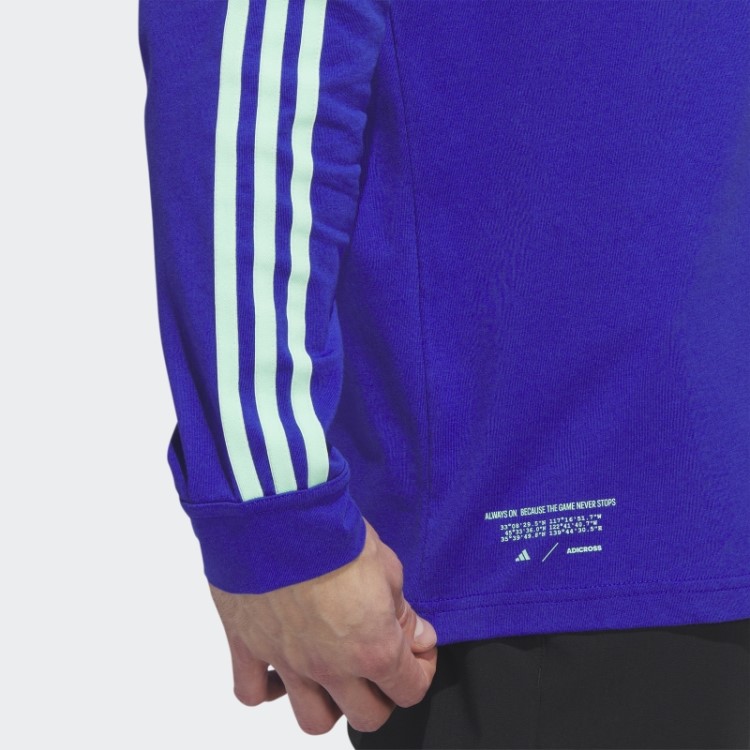 Adicross Camisa Polo De Golfe De Manga Longa Azul Adidas