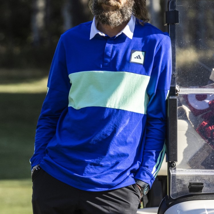 Adicross Camisa Polo De Golfe De Manga Longa Azul Adidas