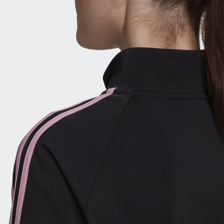 Jaqueta Preta Adidas Primegreen Essentials Warm-up Slim Com As Três Listras