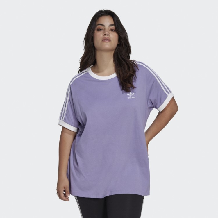 Camiseta Adidas Lilac Adicolor Classics Com As Três Listras (tamanho Grande)