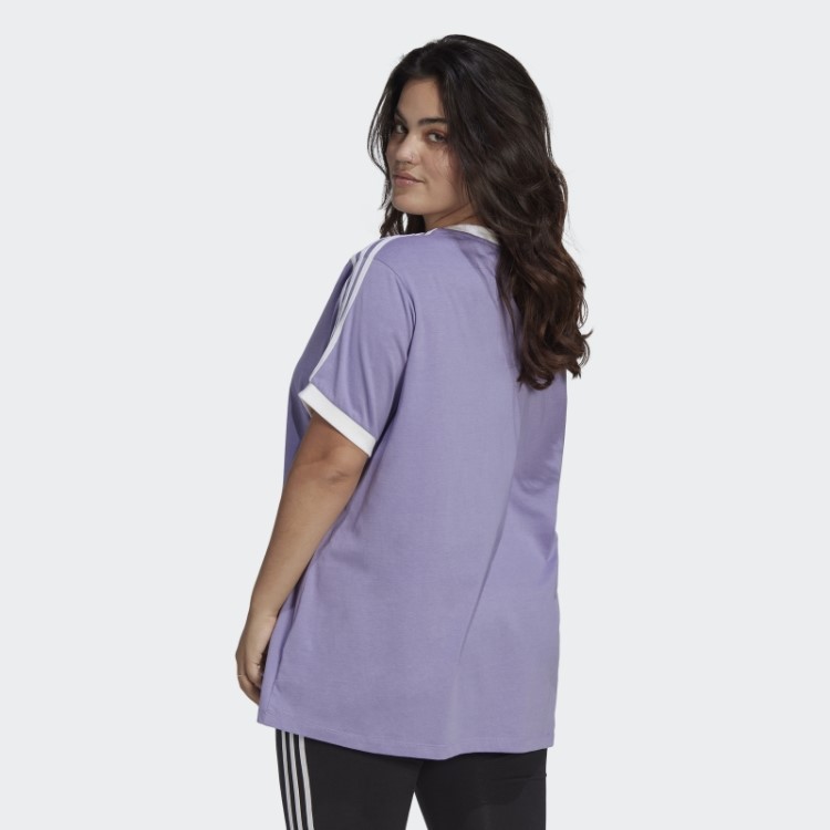 Camiseta Adidas Lilac Adicolor Classics Com As Três Listras (tamanho Grande)