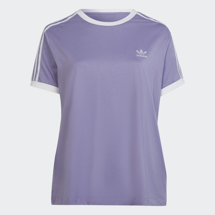 Camiseta Adidas Lilac Adicolor Classics Com As Três Listras (tamanho Grande)