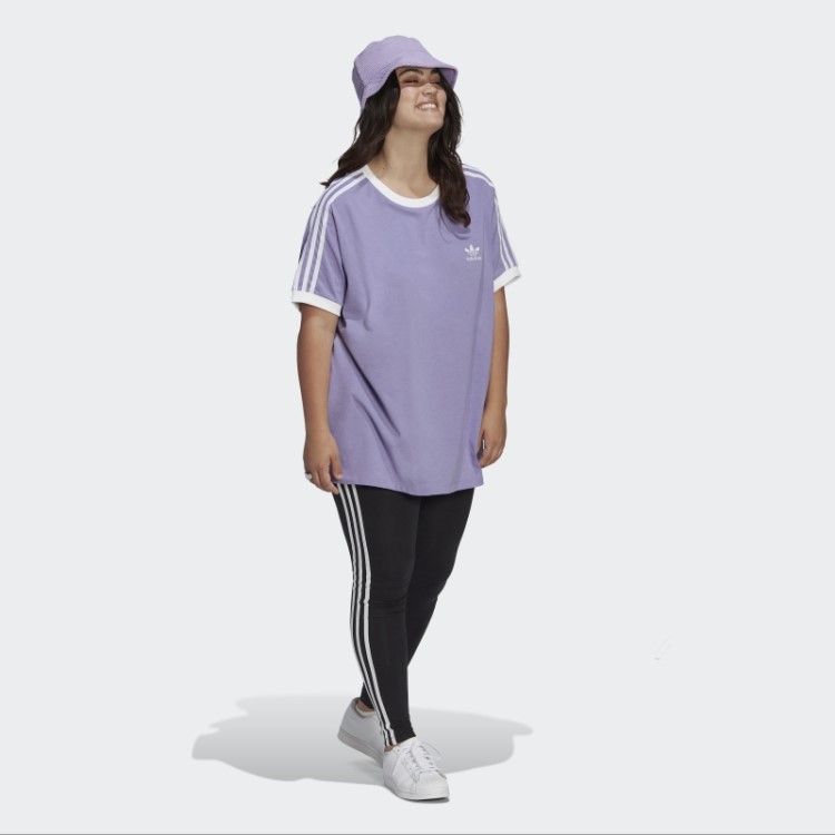 Camiseta Adidas Lilac Adicolor Classics Com As Três Listras (tamanho Grande)