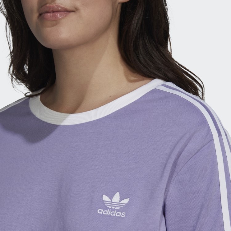 Camiseta Adidas Lilac Adicolor Classics Com As Três Listras (tamanho Grande)