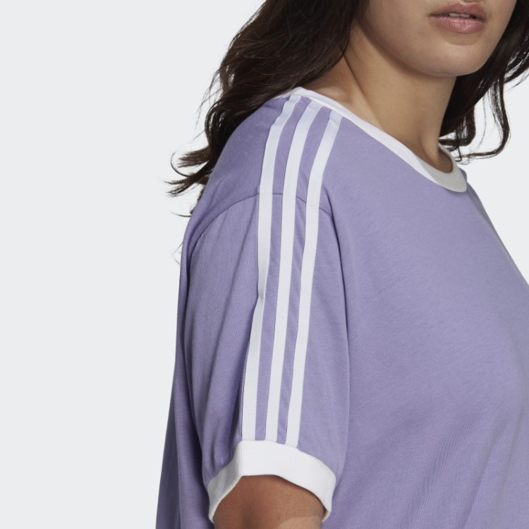 Camiseta Adidas Lilac Adicolor Classics Com As Três Listras (tamanho Grande)