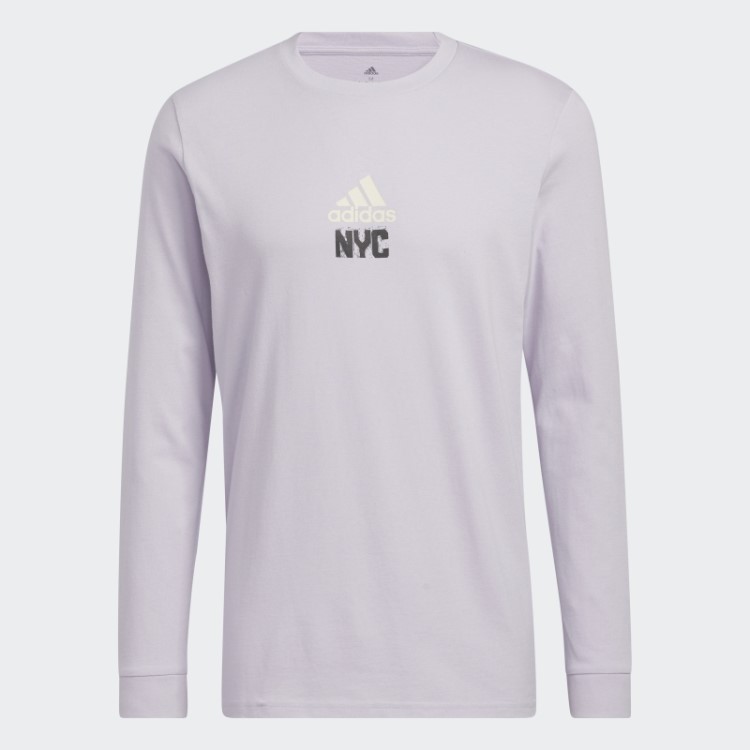 Adidas New York Camiseta Estampada De Manga Longa Silver Dawn