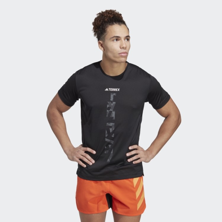 T-shirt Preta Agravic Trail Running Terrex Adidas