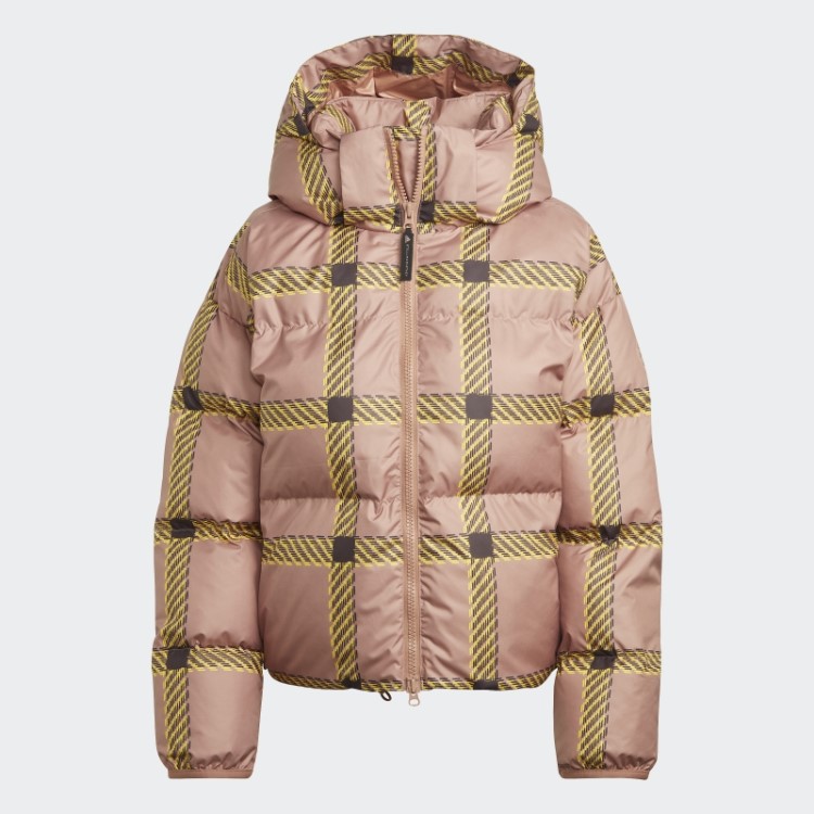 Adidas By Stella Mccartney Jaqueta De Inverno Curta Acolchoada E Estampada Camel Hot