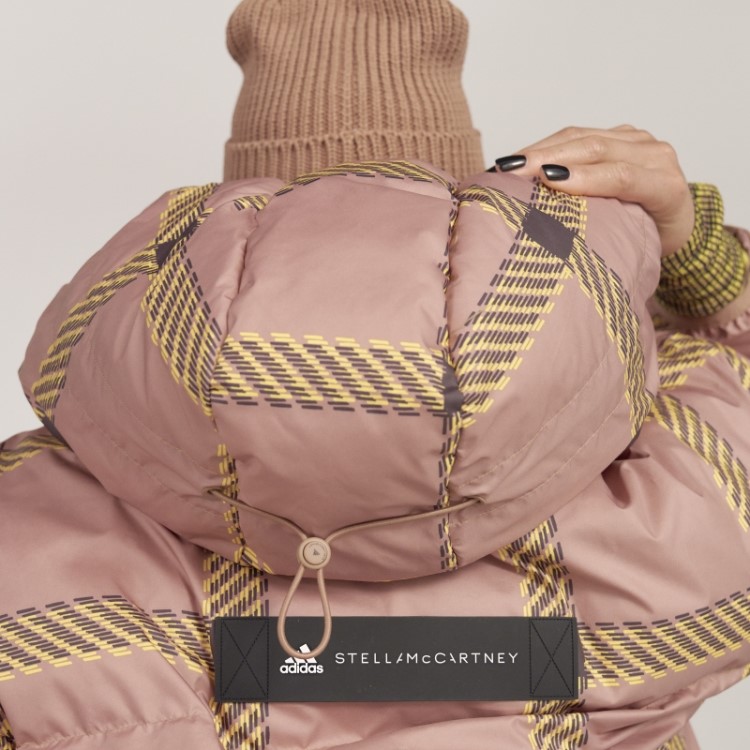 Adidas By Stella Mccartney Jaqueta De Inverno Curta Acolchoada E Estampada Camel Hot