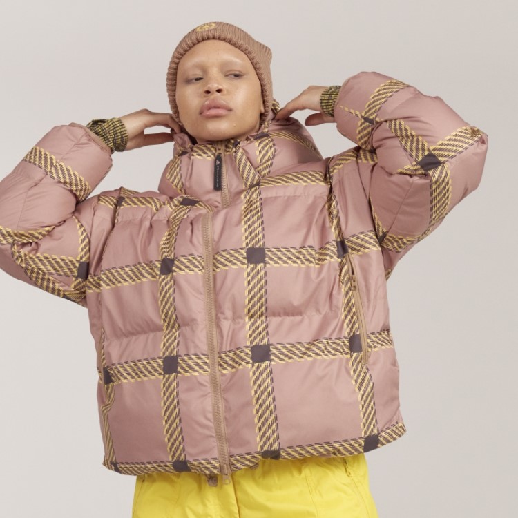 Adidas By Stella Mccartney Jaqueta De Inverno Curta Acolchoada E Estampada Camel Hot