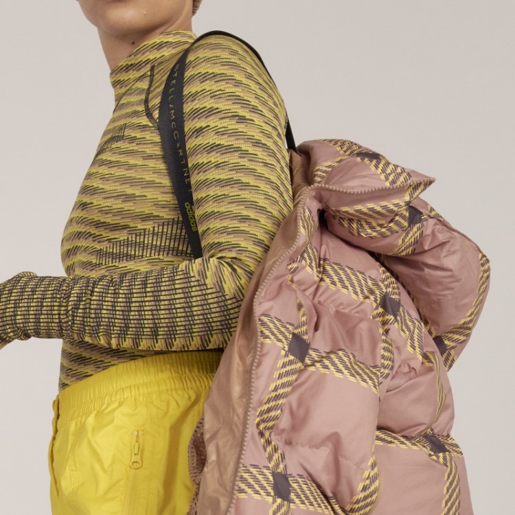Adidas By Stella Mccartney Jaqueta De Inverno Curta Acolchoada E Estampada Camel Hot