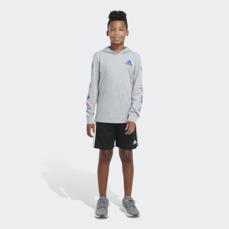 Camiseta Adidas Com Capuz Cinza Urze Ls Htr Echo Brand Love