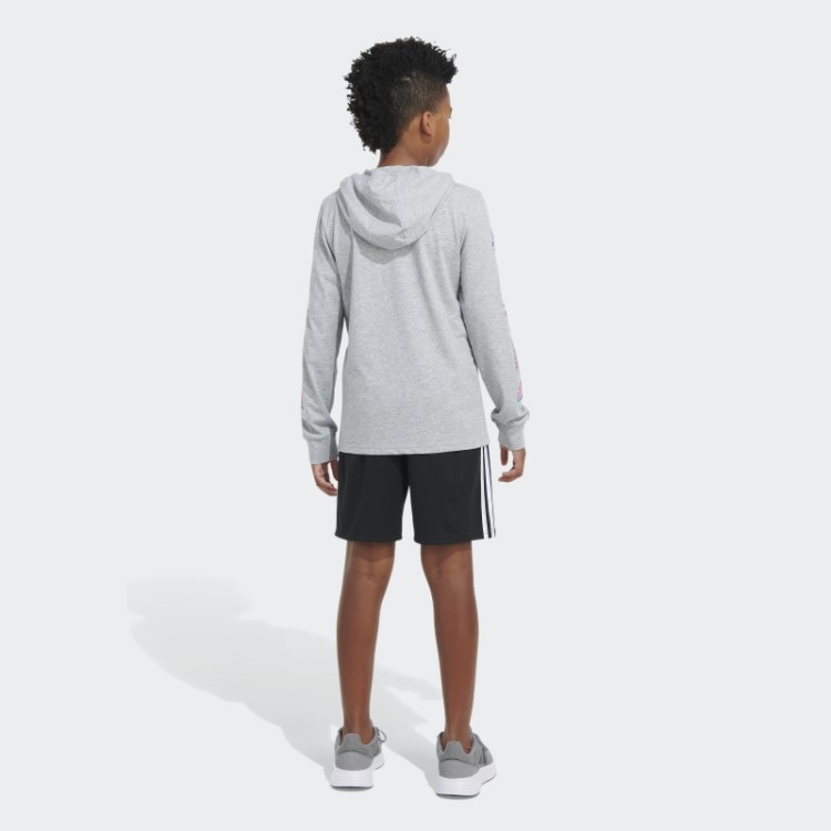 Camiseta Adidas Com Capuz Cinza Urze Ls Htr Echo Brand Love