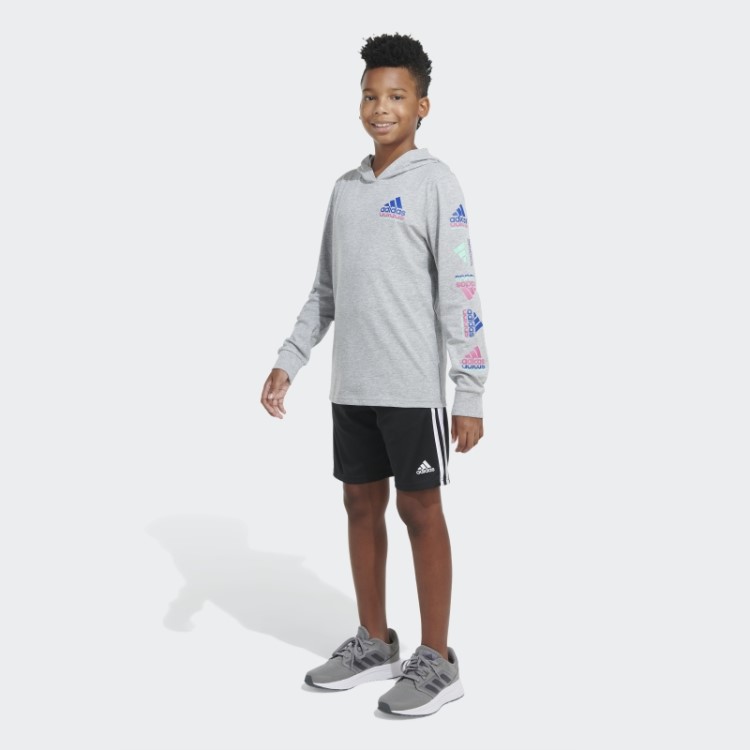 Camiseta Adidas Com Capuz Cinza Urze Ls Htr Echo Brand Love