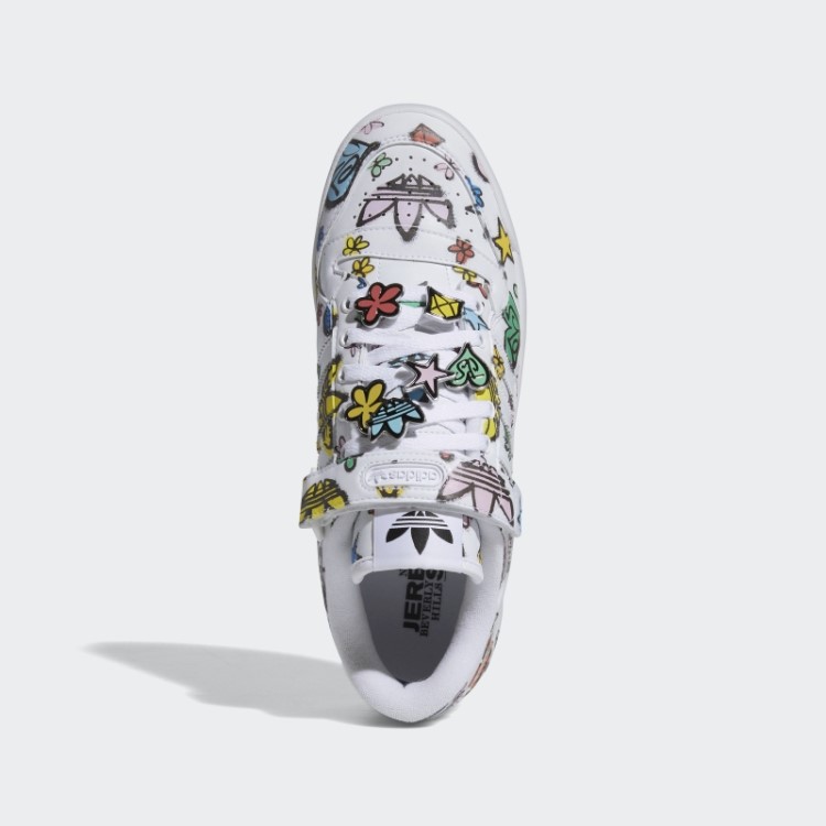 Adidas Jeremy Scott Forum 84 Baixo Mono Sapatos Preto Moda