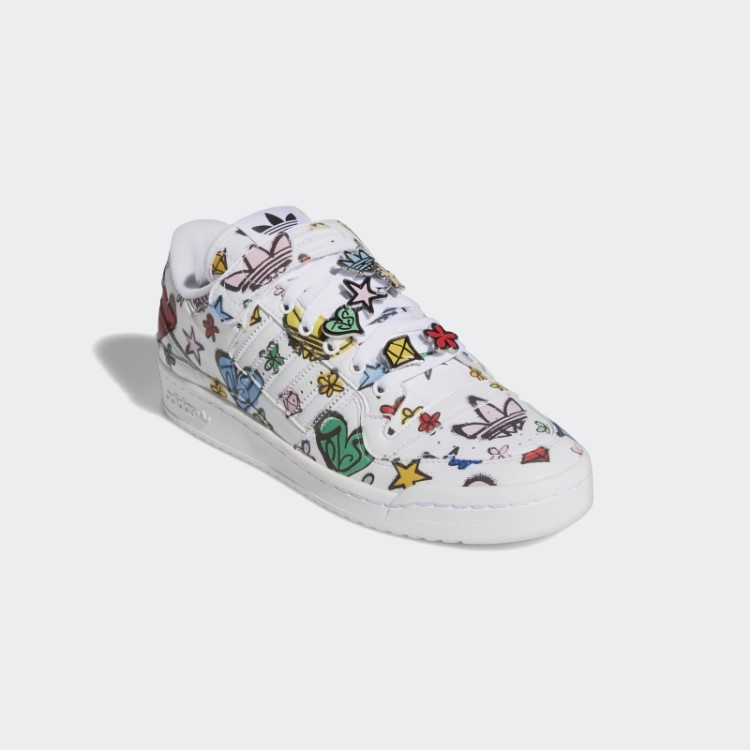 Adidas Jeremy Scott Forum 84 Baixo Mono Sapatos Preto Moda