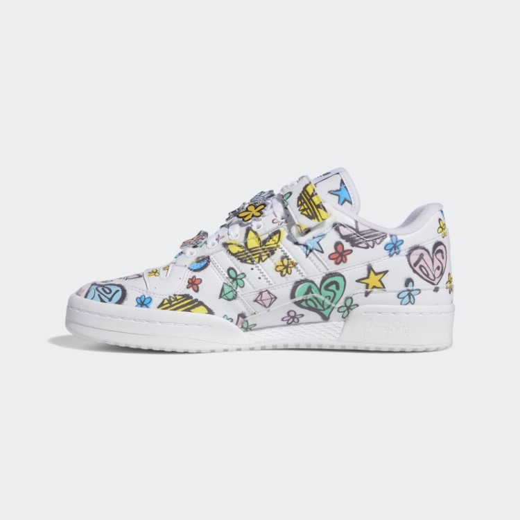 Adidas Jeremy Scott Forum 84 Baixo Mono Sapatos Preto Moda