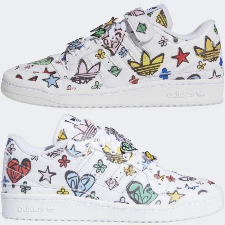 Adidas Jeremy Scott Forum 84 Baixo Mono Sapatos Preto Moda