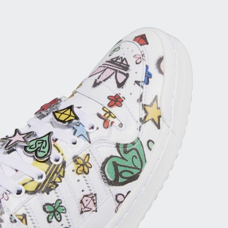 Adidas Jeremy Scott Forum 84 Baixo Mono Sapatos Preto Moda