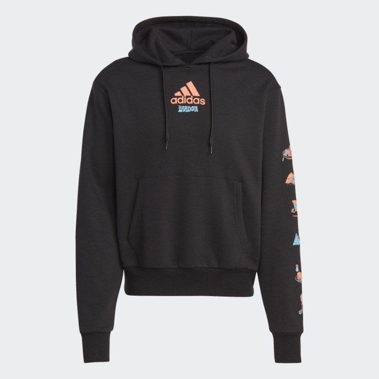 Moletom Com Capuz Gráfico Adidas Preto
