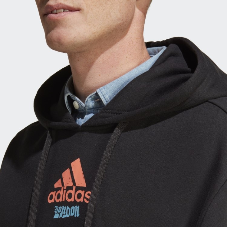 Moletom Com Capuz Gráfico Adidas Preto