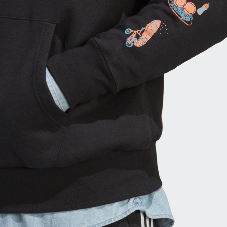 Moletom Com Capuz Gráfico Adidas Preto