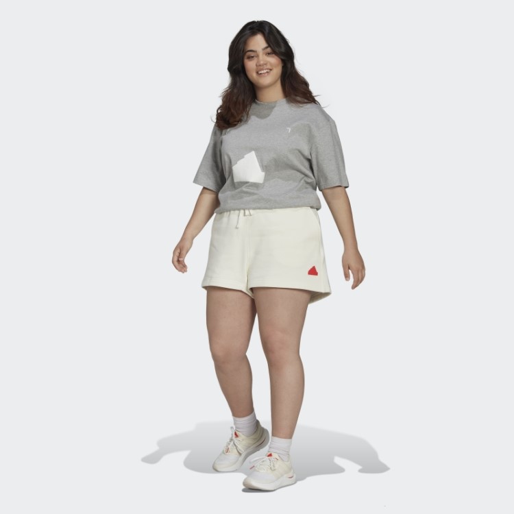 Shorts De Moletom (tamanho Grande) Adidas Branco