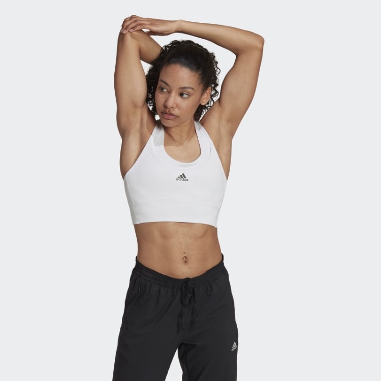Sutiã Branco De Corrida Com Bolso Médio Adidas