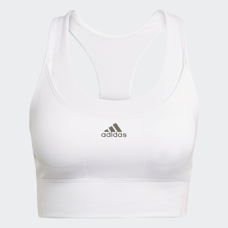 Sutiã Branco De Corrida Com Bolso Médio Adidas