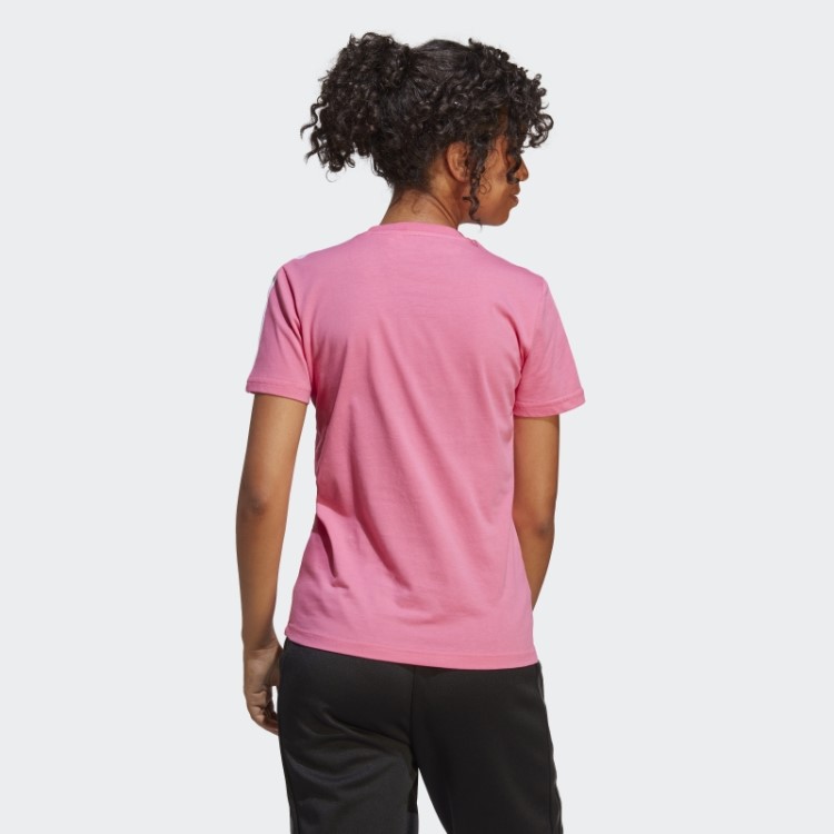 Essentials T-shirt Slim Com As 3 Riscas Magenta Adidas