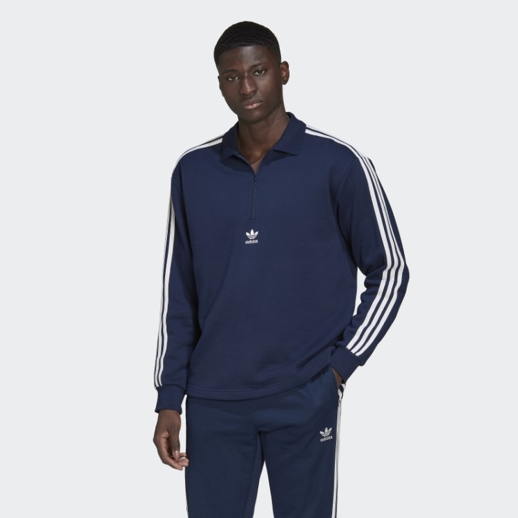 Adicolor 3 Listras Camisa Pólo Manga Longa Noite índigo Adidas