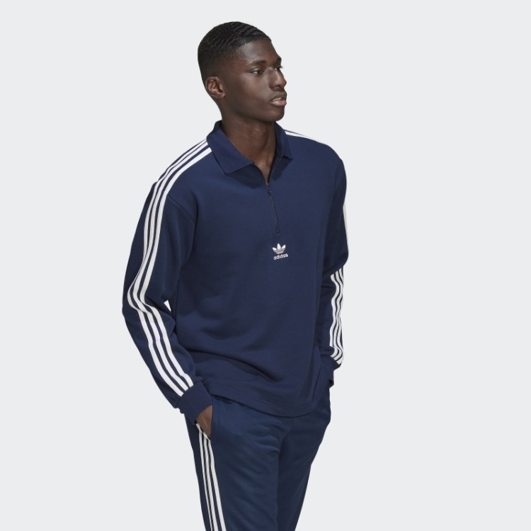 Adicolor 3 Listras Camisa Pólo Manga Longa Noite índigo Adidas