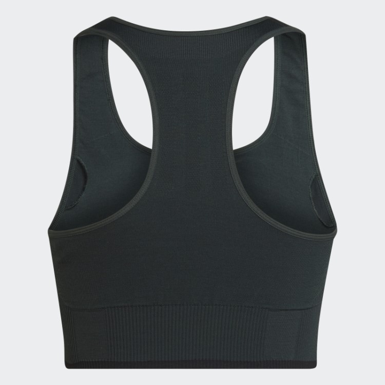Sutiã De Lã Merino Verde Adidas Running De Suporte Médio Sem Costura