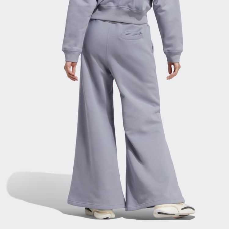 Calça Larga De Fleece Lounge Prata Violeta Adidas Fashion
