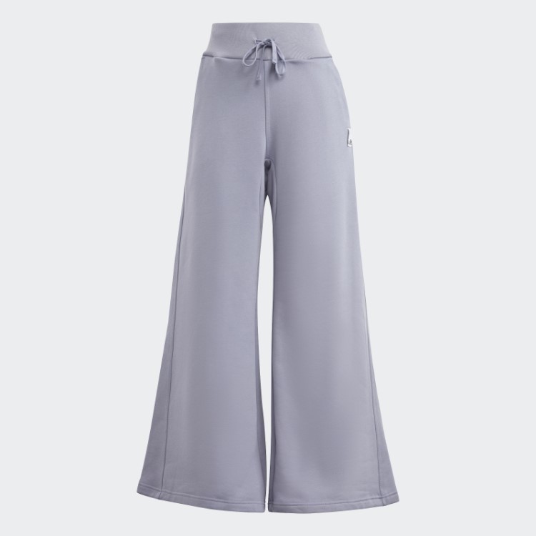 Calça Larga De Fleece Lounge Prata Violeta Adidas Fashion