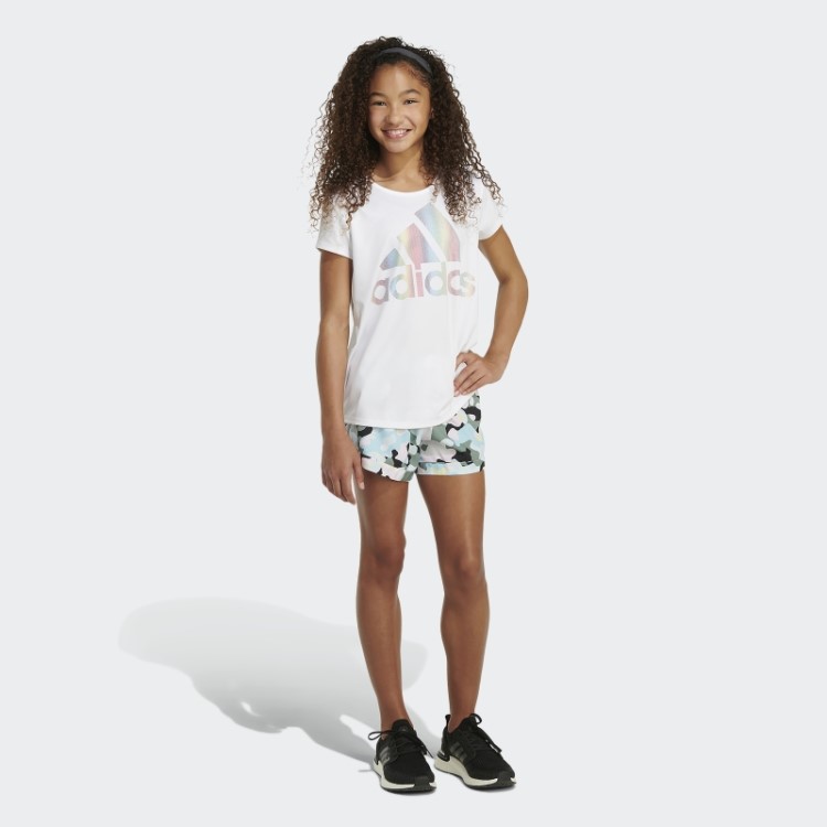 Short Tecido Branco Com Estampa Allover Adidas