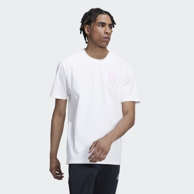 Adidas Belgium Estilo De Vida Pesado Camiseta Branca De Algodão