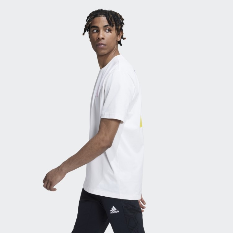 Adidas Belgium Estilo De Vida Pesado Camiseta Branca De Algodão